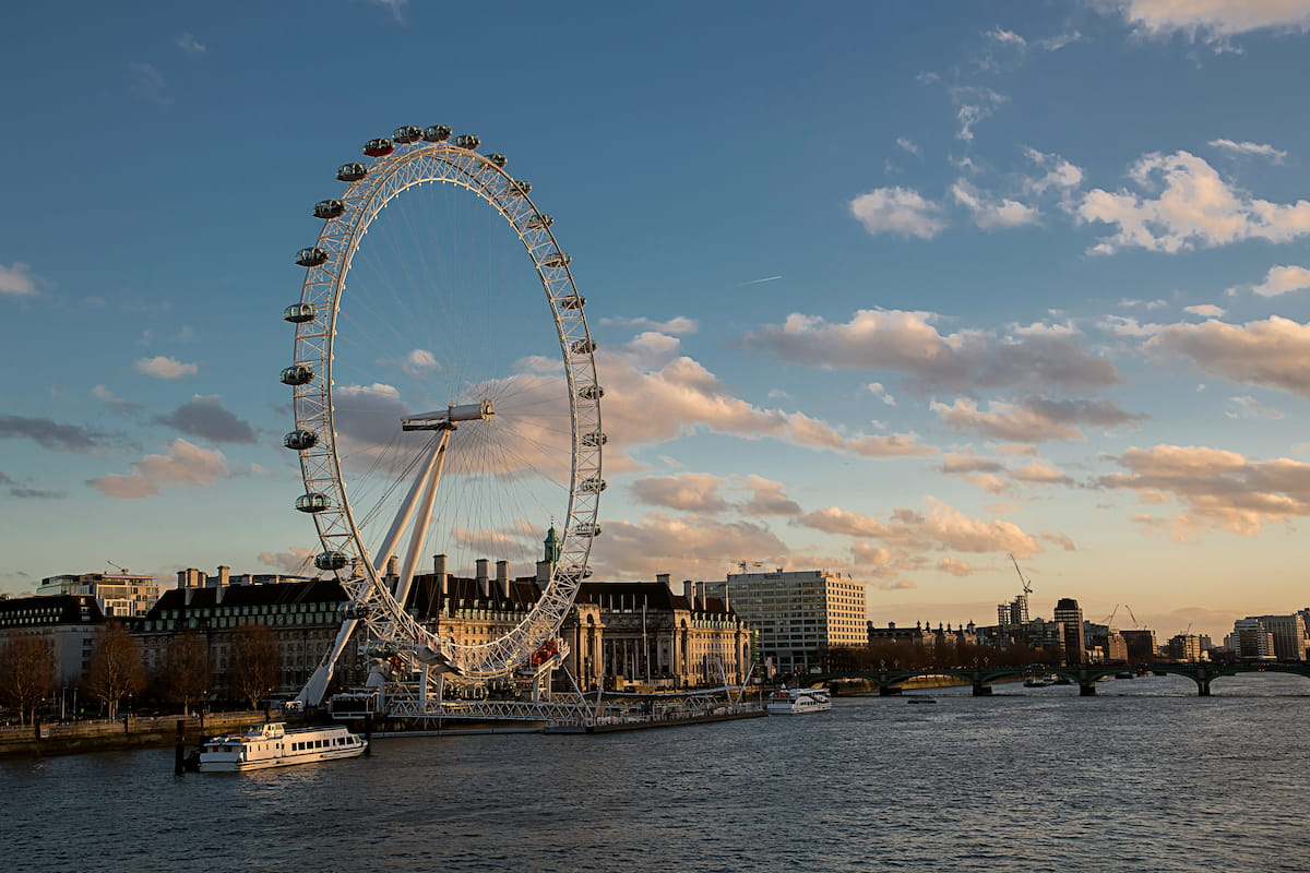 London Tower Bridge spanning the Thames at golden hour